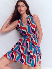 Boden Blue Viv Double Cloth Short Dress - Image 1 of 6