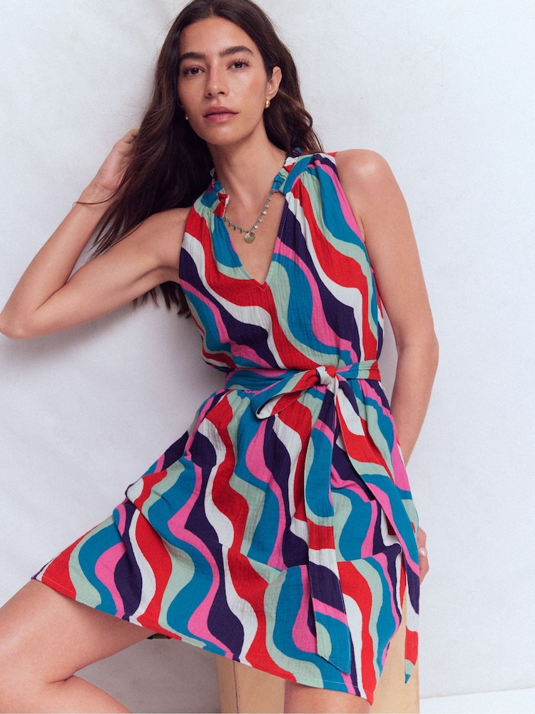 Boden Blue Viv Double Cloth Short Dress - Image 1 of 6