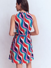 Boden Blue Viv Double Cloth Short Dress - Image 3 of 6