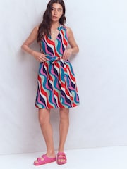 Boden Blue Viv Double Cloth Short Dress - Image 4 of 6