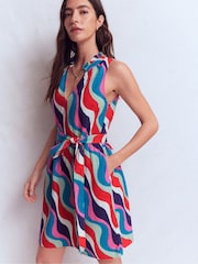 Boden Blue Viv Double Cloth Short Dress - Image 5 of 6