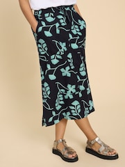 White Stuff Black Linen Blend Elle Skirt - Image 2 of 7