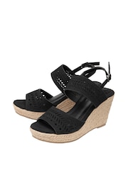 Dunlop Black Wedge Open Toe Sandals - Image 2 of 4