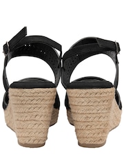 Dunlop Black Wedge Open Toe Sandals - Image 3 of 4
