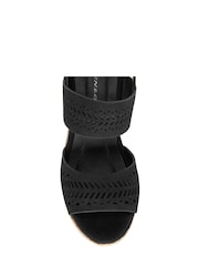 Dunlop Black Wedge Open Toe Sandals - Image 4 of 4