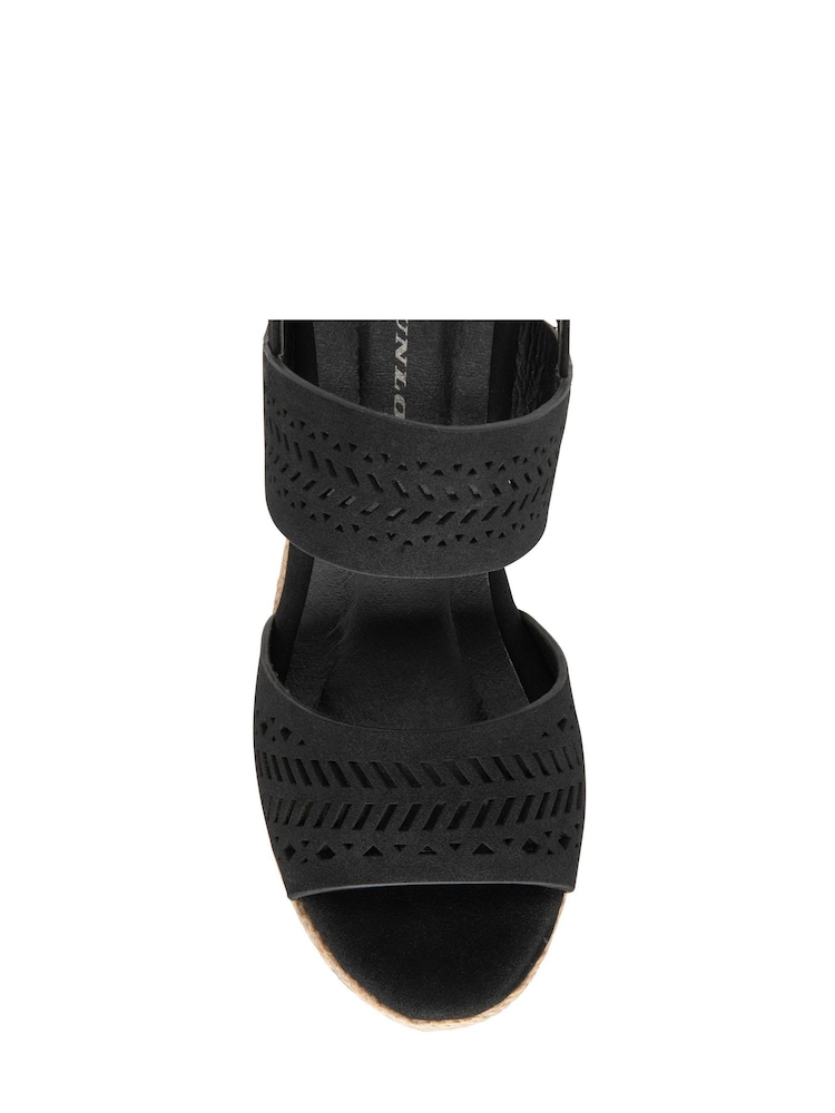 Dunlop Black Wedge Open Toe Sandals - Image 4 of 4