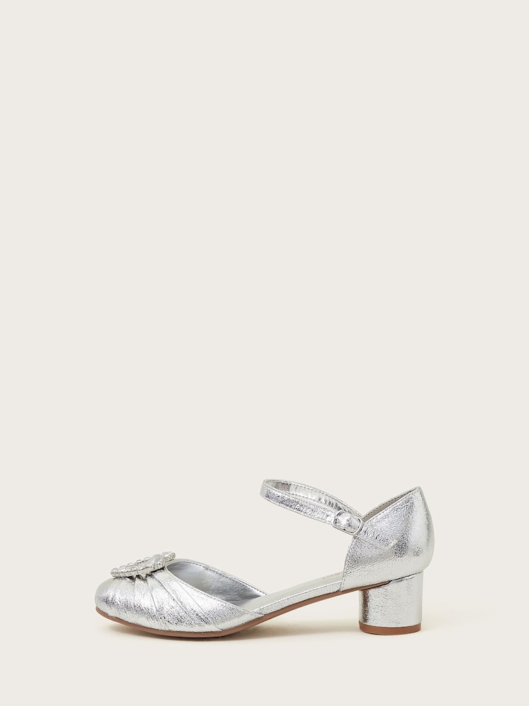 Monsoon Silver Heart Embellished Heels - Image 2 of 3