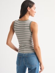 Abercrombie & Fitch Green Bra-Free Ribbed High Neck Vest - Image 2 of 6