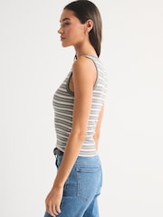 Abercrombie & Fitch Green Bra-Free Ribbed High Neck Vest - Image 5 of 6