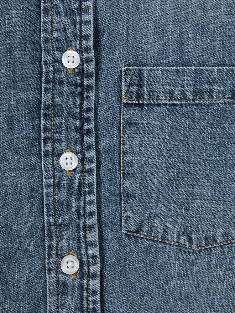 Reiss Blue Rosie 13-14 yrs Denim Button-Through Shirt - Image 4 of 4