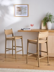Dark Natural Otto Bar Stool - Image 1 of 8