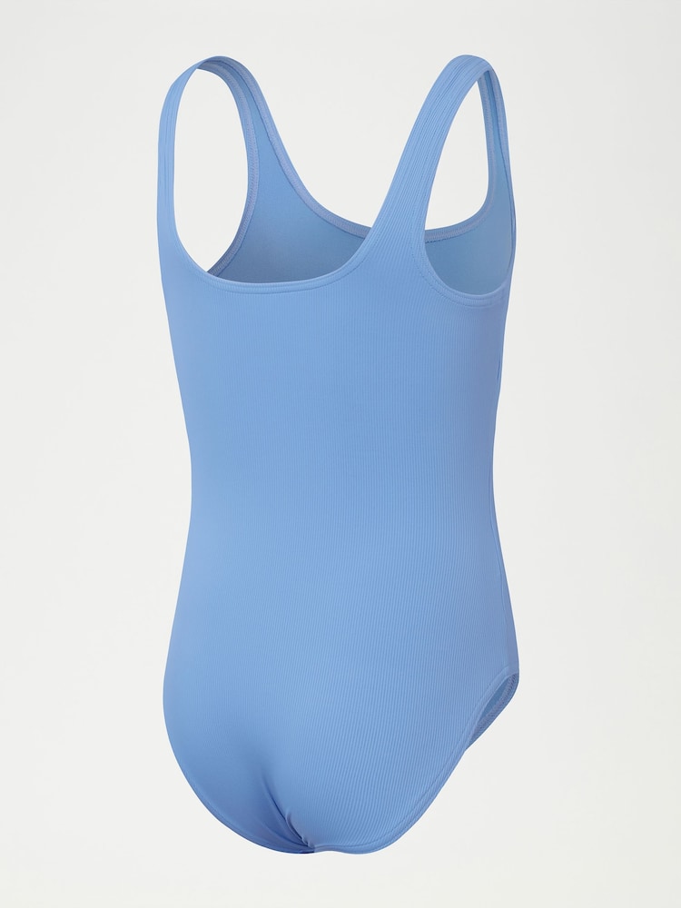 Speedo Blue Girls Textured 1 Piece Swimsuit - Image 2 of 5