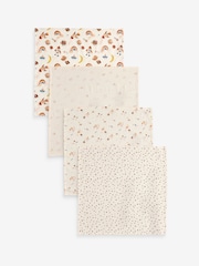 Neutral Space Baby Muslins 100% Cotton Cloths 4 Pack - Image 1 of 11