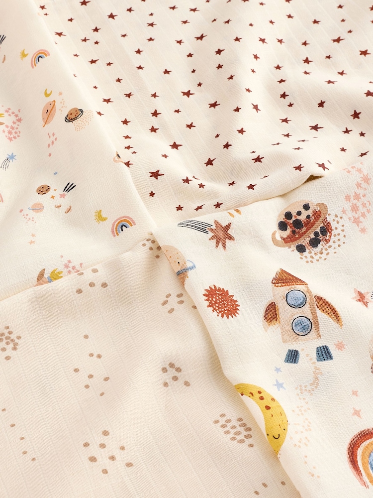 Neutral Space Baby Muslins 100% Cotton Cloths 4 Pack - Image 11 of 11