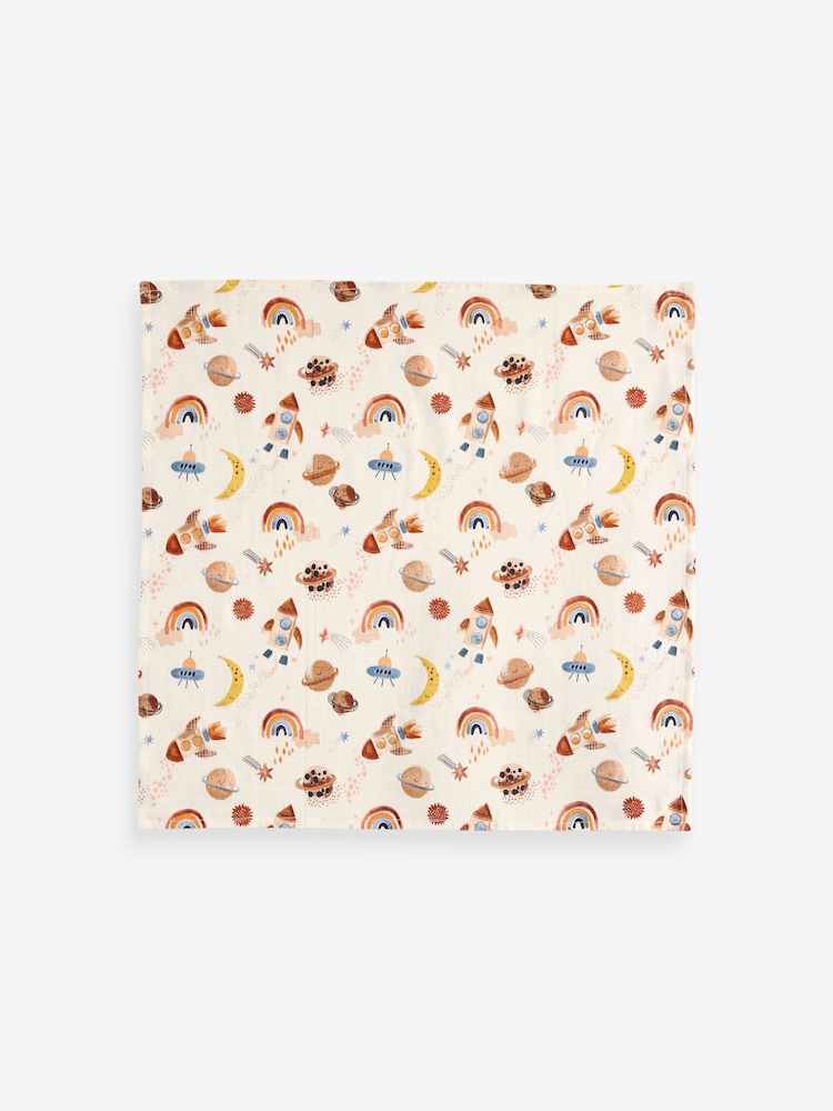Neutral Space Baby Muslins 100% Cotton Cloths 4 Pack - Image 3 of 11