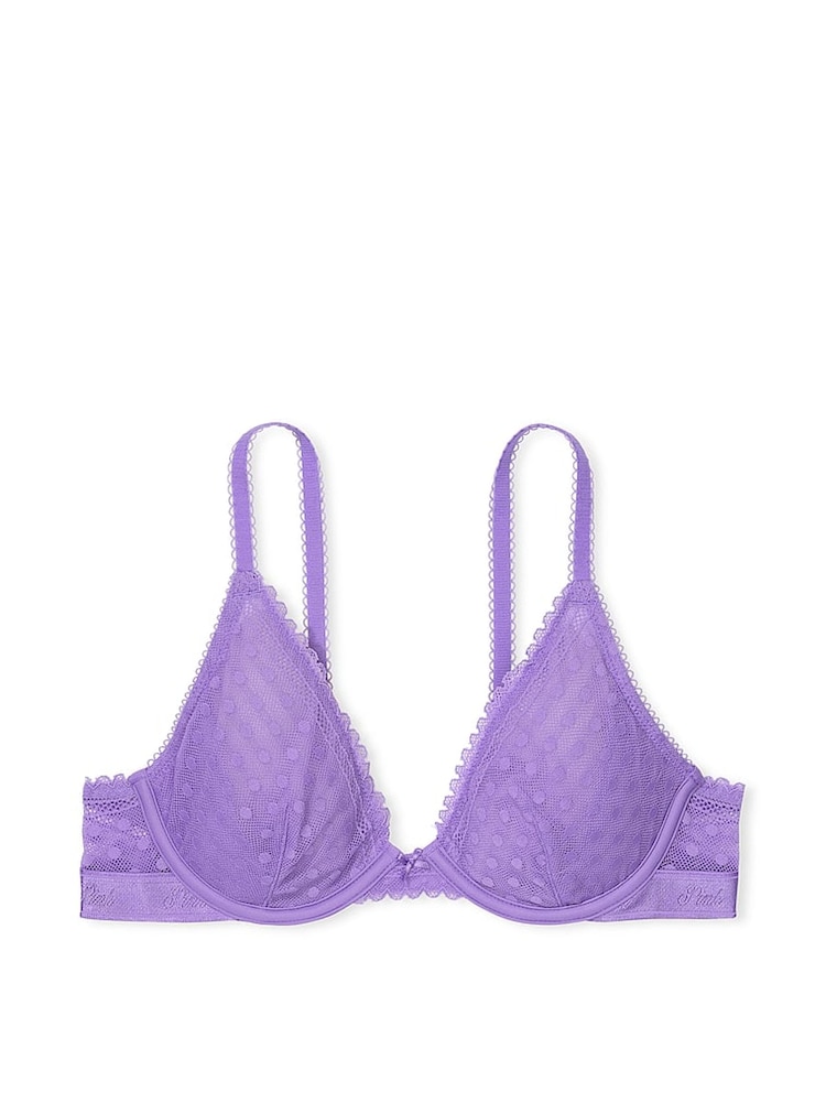 Victoria's Secret PINK Wysteria Purple Dainty Dot Plunge Lace Bra - Image 3 of 3