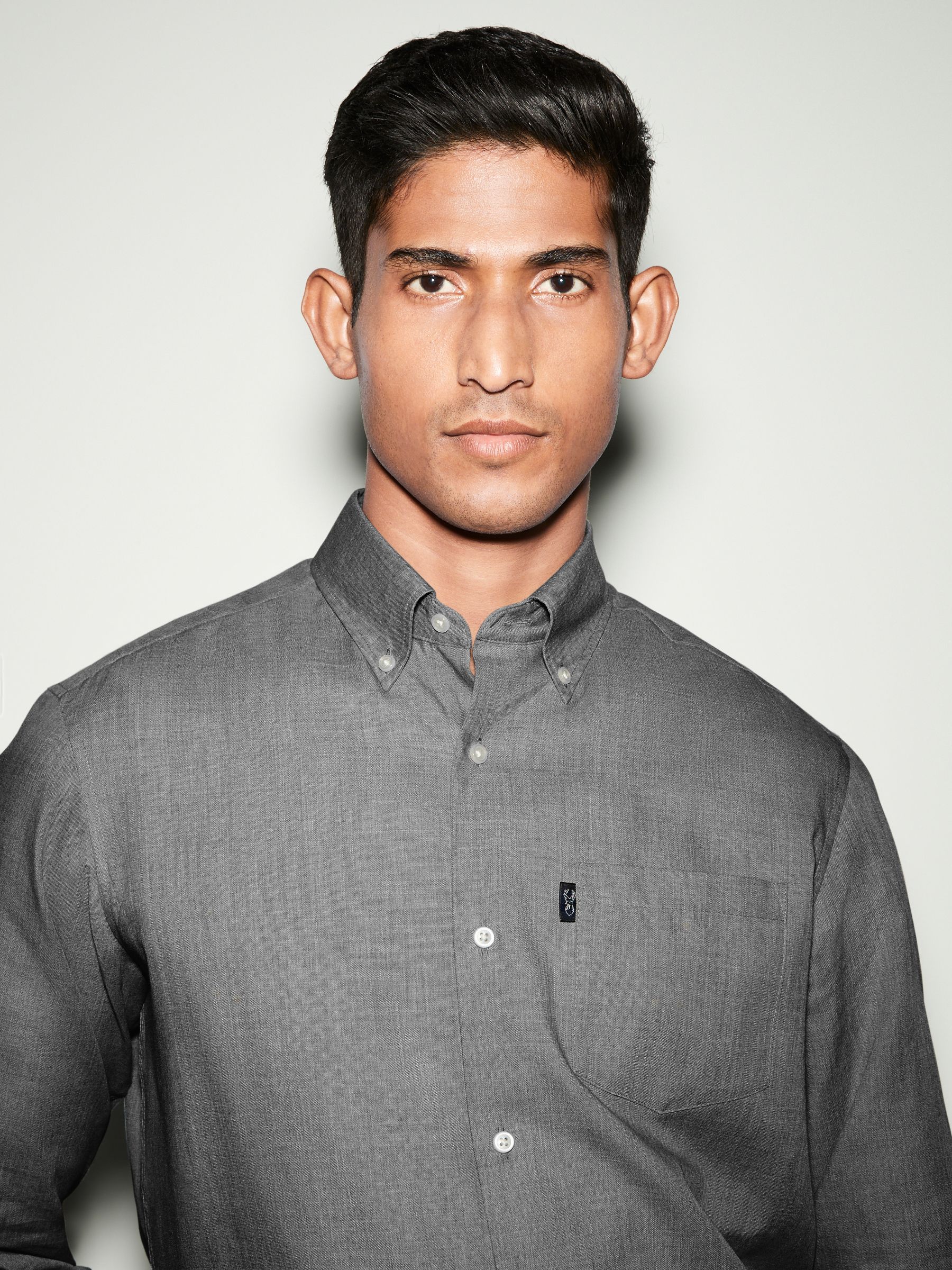 Beatrix Button Up Shirt - Grey/White Pinstripe – The Frankie