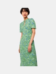 Whistles Green Lucid FLoral Bonnie Dress - Image 3 of 5