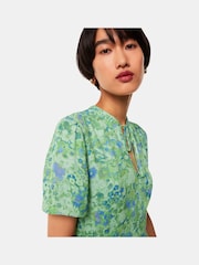 Whistles Green Lucid FLoral Bonnie Dress - Image 4 of 5