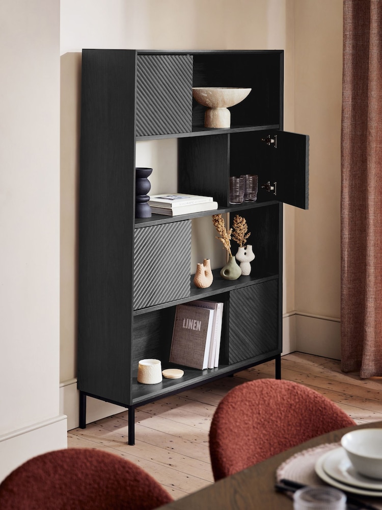 Black Marlow Oak Effect Bookcase - Image 1 of 11