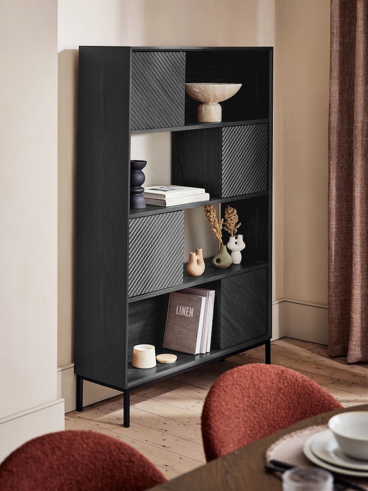 Black Marlow Oak Effect Bookcase - Image 2 of 11