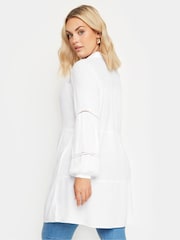 Yours Curve White Boho Long Sleeve Tiered Shirt - Image 3 of 5