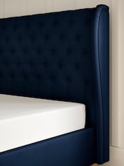 Laura Ashley Annaly Velvet Midnight Navy Chatsworth Ottoman Storage Bed Upholstered - Image 4 of 7