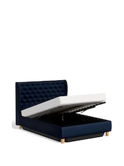 Laura Ashley Annaly Velvet Midnight Navy Chatsworth Ottoman Storage Bed Upholstered - Image 6 of 7