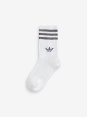 adidas Originals Pink/White Mid Cut Glitter Crew Socks 2 Pack - Image 2 of 5