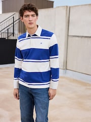 Blue/White Long Sleeve Rugby Shirt - Image 2 of 7