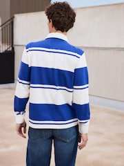Blue/White Long Sleeve Rugby Shirt - Image 3 of 7