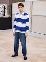 Blue/White Long Sleeve Rugby Shirt - Image 4 of 7
