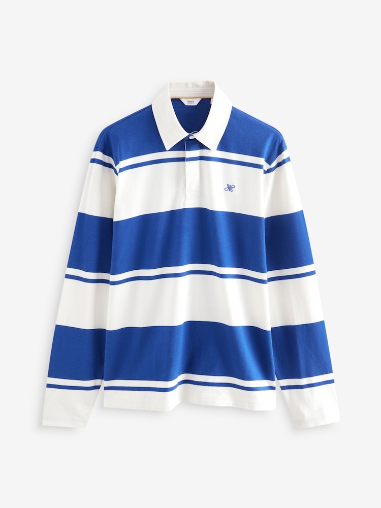 Blue/White Long Sleeve Rugby Shirt - Image 5 of 7