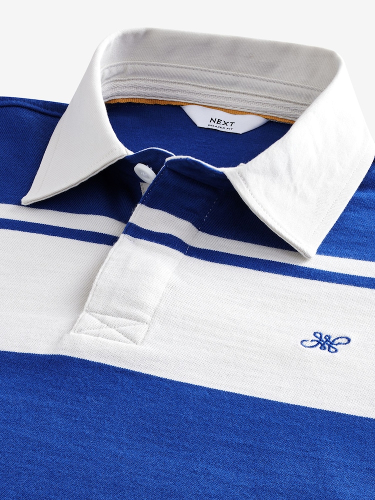 Blue/White Long Sleeve Rugby Shirt - Image 6 of 7
