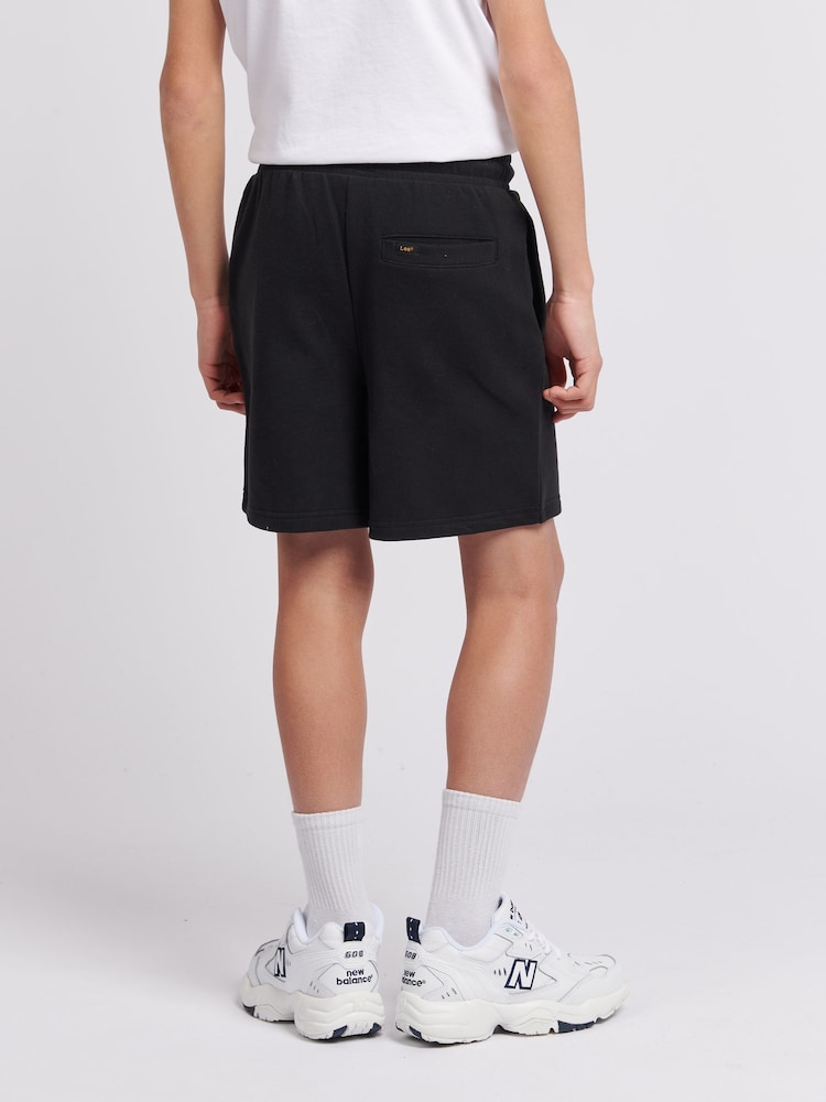 Lee Black Boys 100% Cotton Badge Shorts - Image 2 of 5