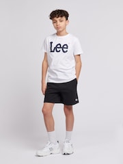 Lee Black Boys 100% Cotton Badge Shorts - Image 4 of 5