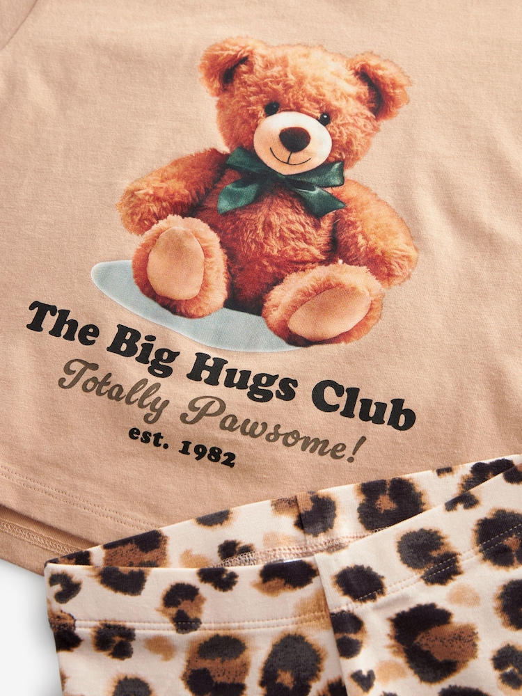 Brown Bear 100% Cotton Short Sleeve T-Shirt and Leggings Set (3mths-7yrs) - Image 3 of 3