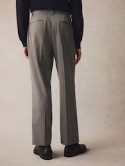 Grey EDIT Wide Pinstripe Smart Trousers - Image 3 of 10