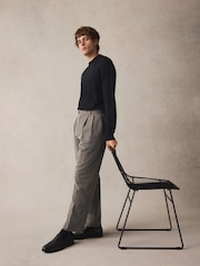 Grey EDIT Wide Pinstripe Smart Trousers - Image 4 of 10