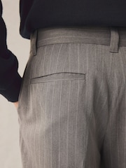 Grey EDIT Wide Pinstripe Smart Trousers - Image 5 of 10
