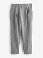 Grey EDIT Wide Pinstripe Smart Trousers - Image 7 of 10