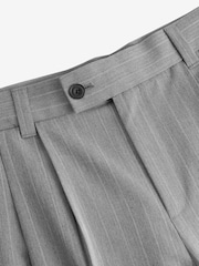Grey EDIT Wide Pinstripe Smart Trousers - Image 9 of 10