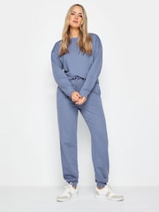 Long Tall Sally Blue Leopard Print Cuffed Joggers - Image 1 of 4