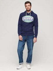Superdry Blue Gasoline Workwear Graphic Hoodie - Image 2 of 3