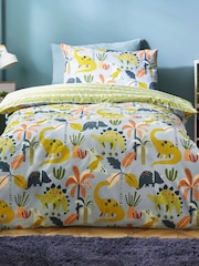 Little Furn Blue Green Dinos Scandi Duvet Cover Set - Image 4 of 4