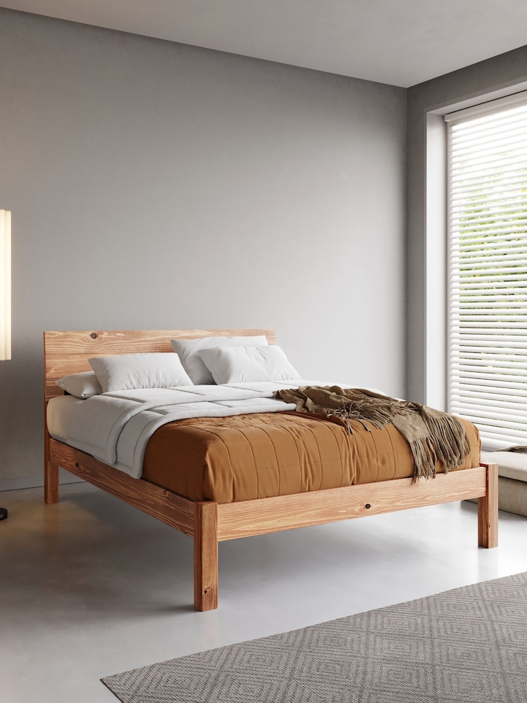 Get Laid Beds Cinnamon Tan Kensington Solid Wood Bed - Image 1 of 2