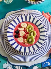Spode Blue Steccato Set of 4 Cereal Bowls - Image 3 of 7