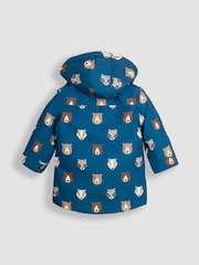 JoJo Maman Bébé Navy Blue Woodland Detachable Hood Print Parka - Image 2 of 5