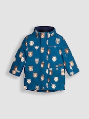 JoJo Maman Bébé Navy Blue Woodland Detachable Hood Print Parka - Image 3 of 5