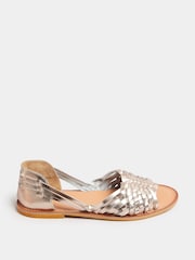 Gold Gold Woven Leather Mules In Extra Wide EEE FIt - Image 1 of 5